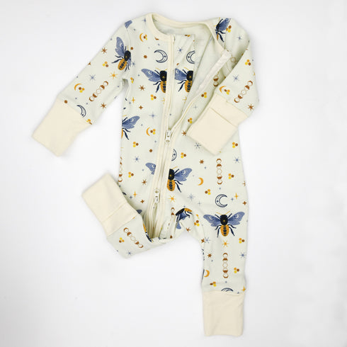 Organic Cotton Baby Pajamas 2-Way Zip Front Zipper Sleeper, Indus Organic Earthy Clothing