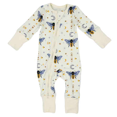 Organic Cotton Baby Pajamas 2-Way Zip Front Zipper Sleeper, Indus Organic Earthy Clothing