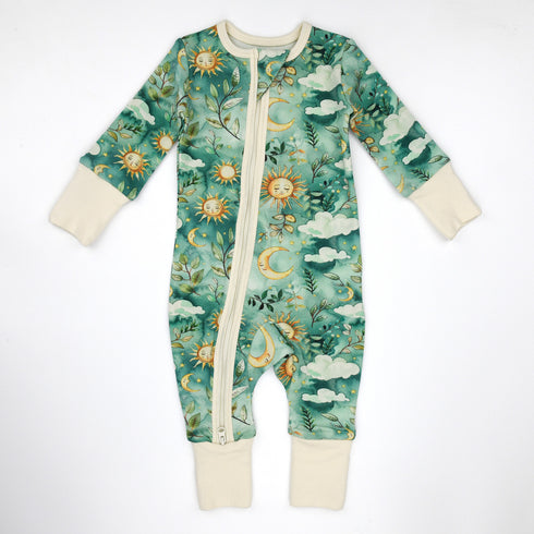 Organic Cotton Baby Pajamas 2-Way Zip Front Zipper Sleeper, Indy Organic Earthy Clothing