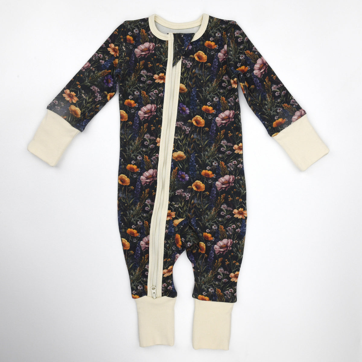 Earthy Organic Cotton Baby Pajamas 2-Way Zip Front Zipper Sleeper - Crispin