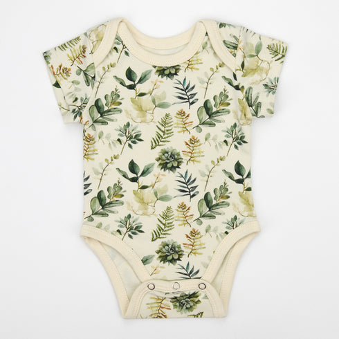 Organic Cotton Short Sleeve Baby Bodysuit, Ivy Organic Earthy Clothing
