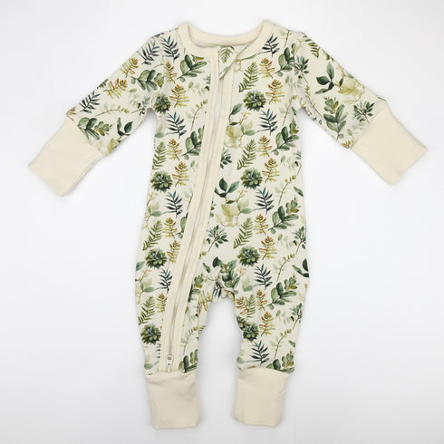 Organic Cotton Baby Pajamas 2-Way Zip Front Zipper Sleeper, Ivy