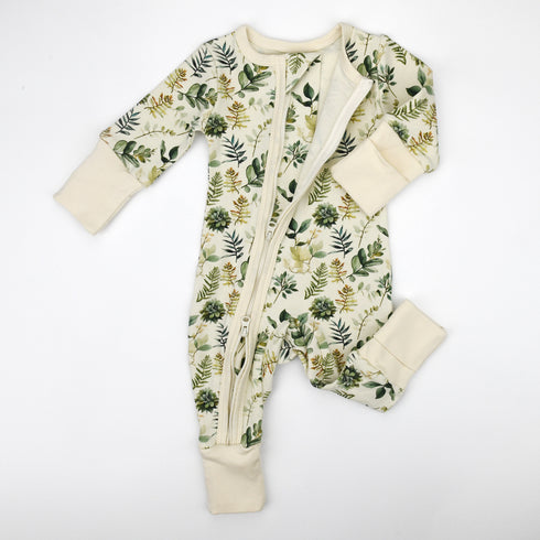 Organic Cotton Baby Pajamas 2-Way Zip Front Zipper Sleeper, Ivy Organic Earthy Clothing