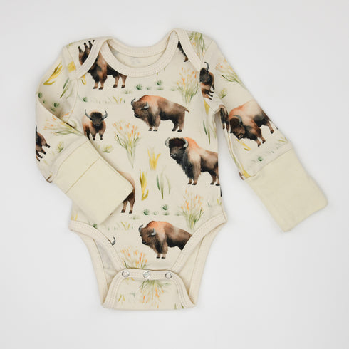 Organic Cotton Long Sleeve Baby Bodysuit, Jack Organic Earthy Clothing