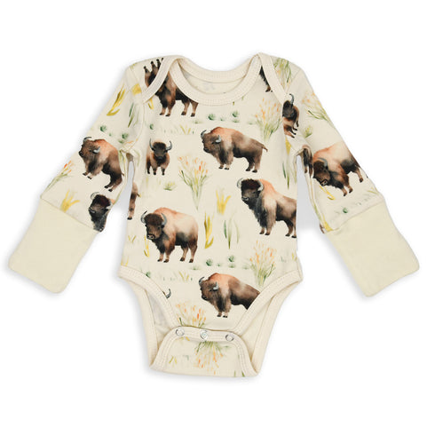 Organic Cotton Long Sleeve Baby Bodysuit, Jack Organic Earthy Clothing