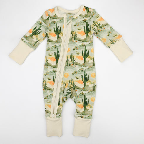 Organic Cotton Baby Pajamas 2-Way Zip Front Zipper Sleeper, Kestrel Organic Earthy Clothing