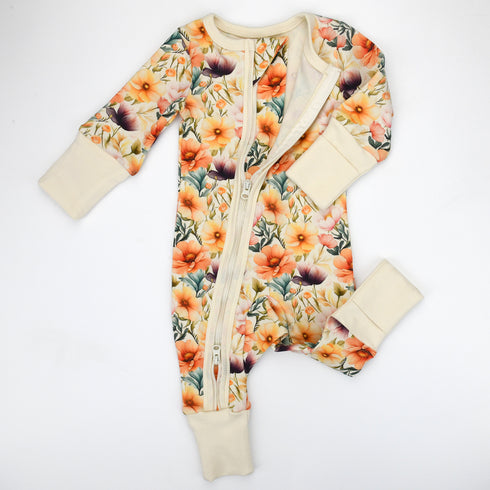 Organic Cotton Baby Pajamas 2-Way Zip Front Zipper Sleeper, Lilly Organic Earthy Clothing