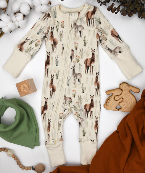 Organic Cotton Baby Pajamas 2-Way Zip Front Zipper Sleeper, Sorrel Organic Earthy Clothing