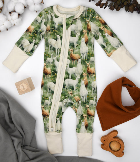 Organic Cotton Baby Pajamas 2-Way Zip Front Zipper Sleeper, Oliver Organic Earthy Clothing