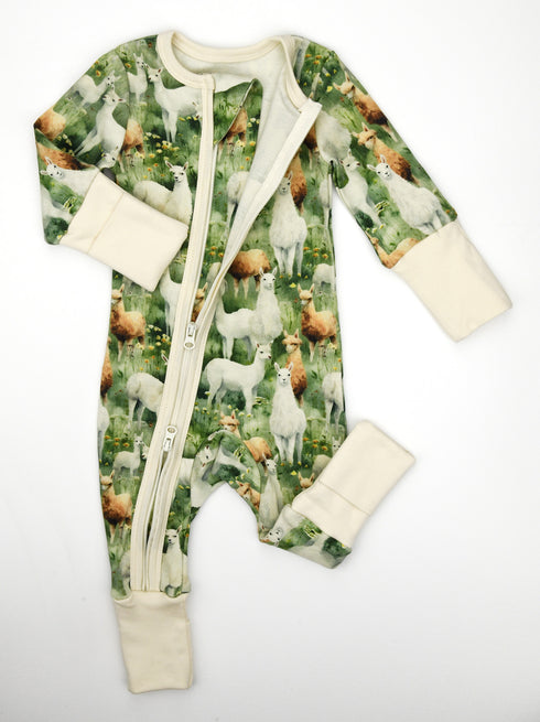 Organic Cotton Baby Pajamas 2-Way Zip Front Zipper Sleeper, Oliver Organic Earthy Clothing