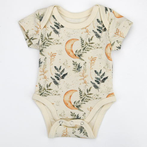 Organic Cotton Short Sleeve Baby Bodysuit, Lynx Organic Earthy Clothing