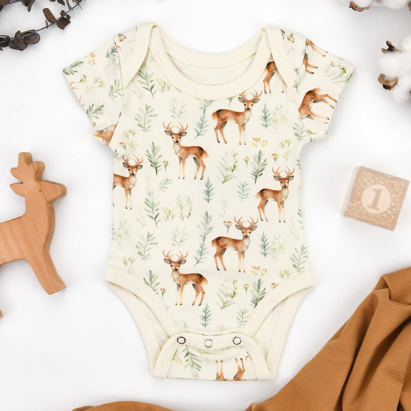 Organic Cotton Short Sleeve Baby Bodysuit, Lyric