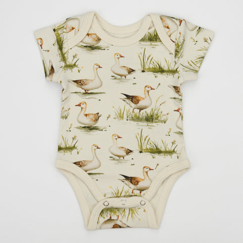 Organic Cotton Short Sleeve Baby Bodysuit, Marley Organic Earthy Clothing