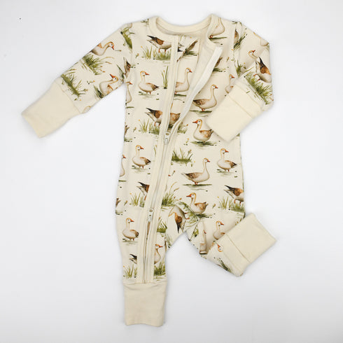Organic Cotton Baby Pajamas 2-Way Zip Front Zipper Sleeper, Marley Organic Earthy Clothing