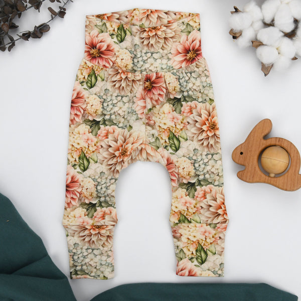Organic Cotton High Waist Baby Pants, Mirabelle Organic Earthy Clothing