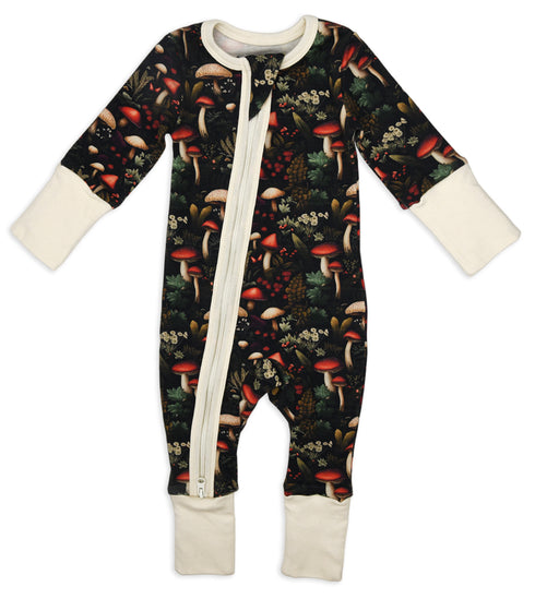 Organic Cotton Baby Pajamas 2-Way Zip Front Zipper Sleeper, Glade Organic Earthy Clothing