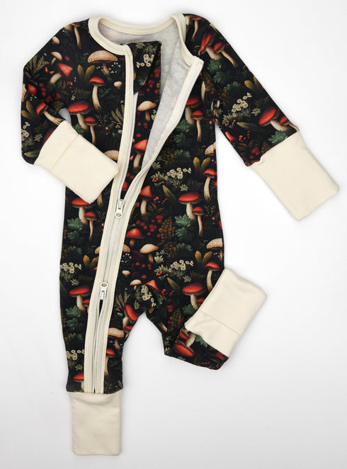 Organic Cotton Baby Pajamas 2-Way Zip Front Zipper Sleeper, Glade Organic Earthy Clothing