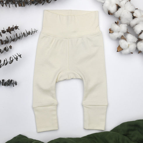 Organic Cotton High Waist Baby Pants, Natural Organic Earthy Clothing