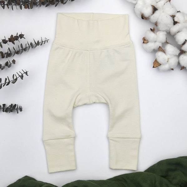 Organic Cotton High Waist Baby Pants, Natural Organic Earthy Clothing