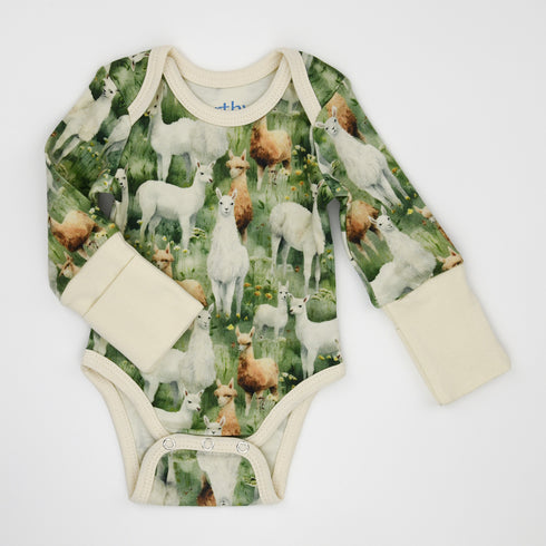 Organic Cotton Long Sleeve Baby Bodysuit, Oliver Organic Earthy Clothing