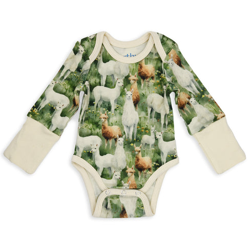 Organic Cotton Long Sleeve Baby Bodysuit, Oliver Organic Earthy Clothing