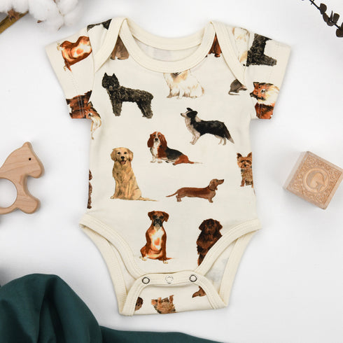 Organic Cotton Short Sleeve Baby Bodysuit, Otis