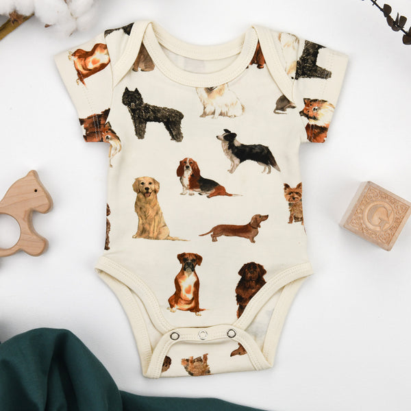 Organic Cotton Short Sleeve Baby Bodysuit, Otis