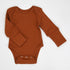 Organic Cotton Long Sleeve Baby Bodysuit, Pecan Organic Earthy Clothing
