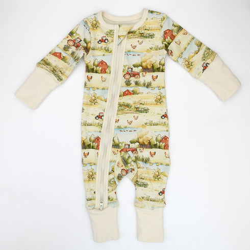 Organic Cotton Baby Pajamas 2-Way Zip Front Zipper Sleeper, Ranger Organic Earthy Clothing