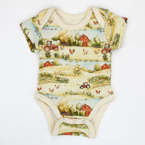 Organic Cotton Short Sleeve Baby Bodysuit, Ranger Organic Earthy Clothing