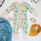 Organic Cotton Baby Pajamas 2-Way Zip Front Zipper Sleeper, Reef Organic Earthy Clothing