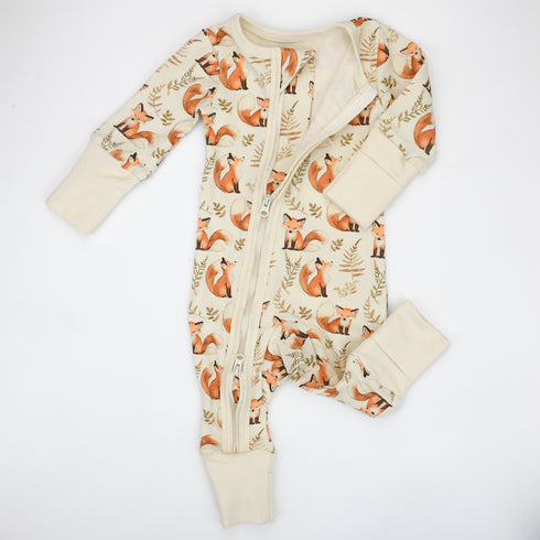Organic Cotton Baby Pajamas 2-Way Zip Front Zipper Sleeper, Rusty Organic Earthy Clothing