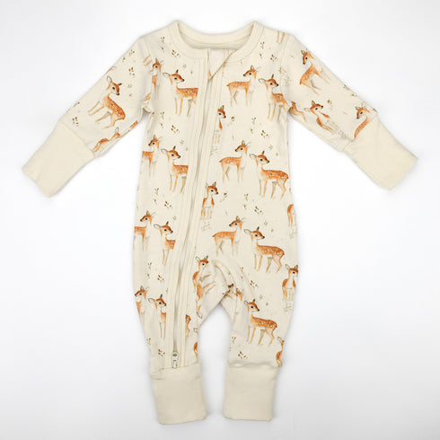 Organic Cotton Baby Pajamas 2-Way Zip Front Zipper Sleeper, Saffron Organic Earthy Clothing