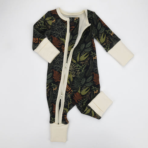 Organic Cotton Baby Pajamas 2-Way Zip Front Zipper Sleeper, Sage Organic Earthy Clothing
