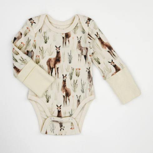 Organic Cotton Long Sleeve Baby Bodysuit, Sorrel Organic Earthy Clothing