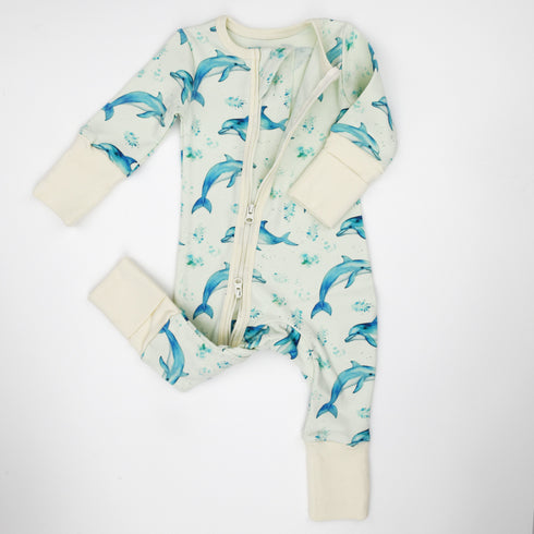 Organic Cotton Baby Pajamas 2-Way Zip Front Zipper Sleeper, Flipper Organic Earthy Clothing