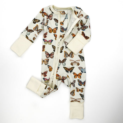 Organic Cotton Baby Pajamas 2-Way Zip Front Zipper Sleeper, Stella Organic Earthy Clothing