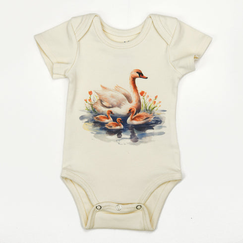 Organic Cotton Short Sleeve Baby Bodysuit, Odette Organic Earthy Clothing