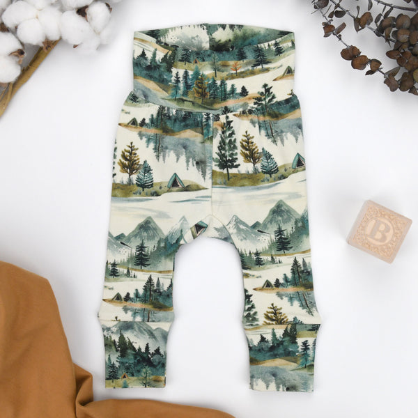 Organic Cotton High Waist Baby Pants, Teton Organic Earthy Clothing