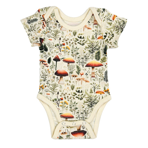 Organic Cotton Short Sleeve Baby Bodysuit, Thyme Organic Earthy Clothing