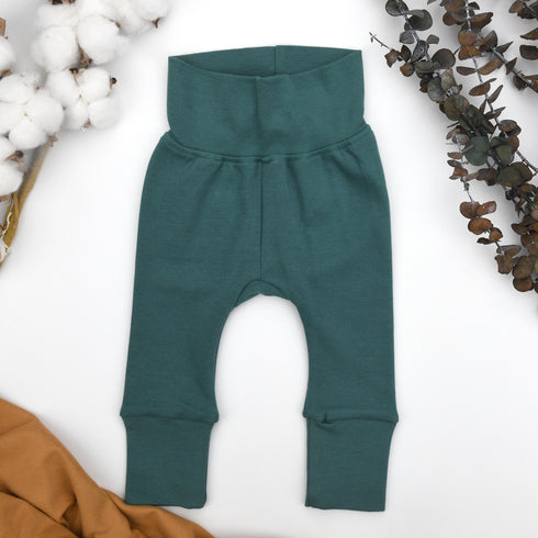 Organic Cotton High Waist Baby Pants, Topaz Organic Earthy Clothing
