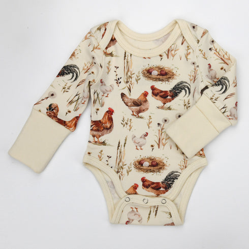 Organic Cotton Long Sleeve Baby Bodysuit, Wheaton Organic Earthy Clothing