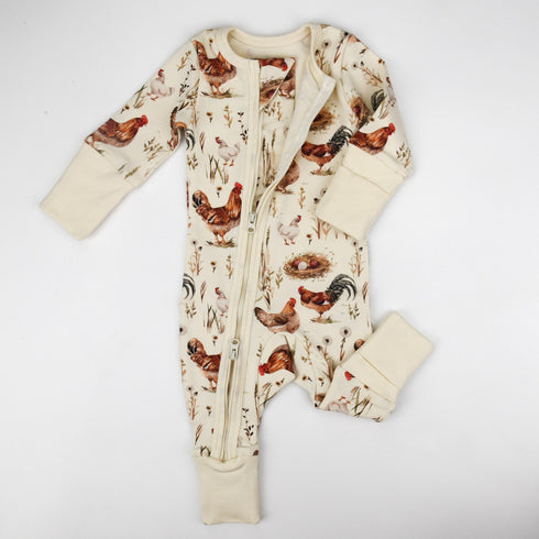 Organic Cotton Baby Pajamas 2-Way Zip Front Zipper Sleeper, Wheaton Organic Earthy Clothing