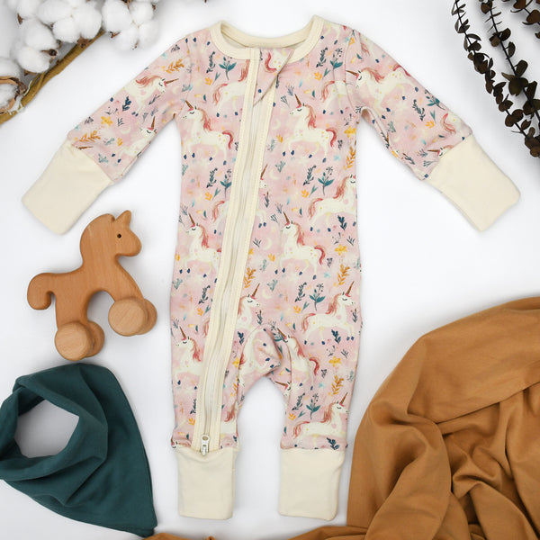 Organic Cotton Baby Pajamas 2-Way Zip Front Zipper Sleeper, Zara Organic Earthy Clothing