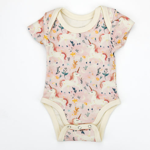 Organic Cotton Short Sleeve Baby Bodysuit, Zara Organic Earthy Clothing