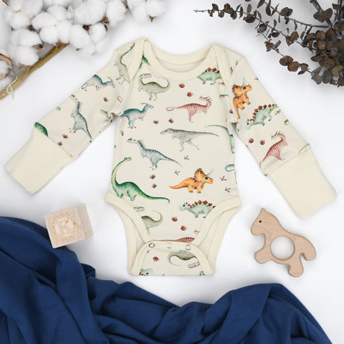 Organic Cotton Long Sleeve Baby Bodysuit, Ziggy Organic Earthy Clothing