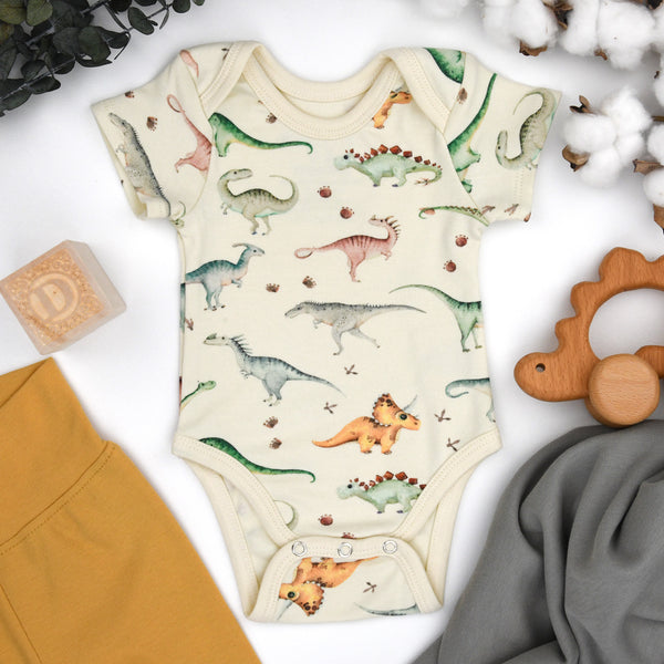 Organic Cotton Short Sleeve Baby Bodysuit, Ziggy Organic Earthy Clothing
