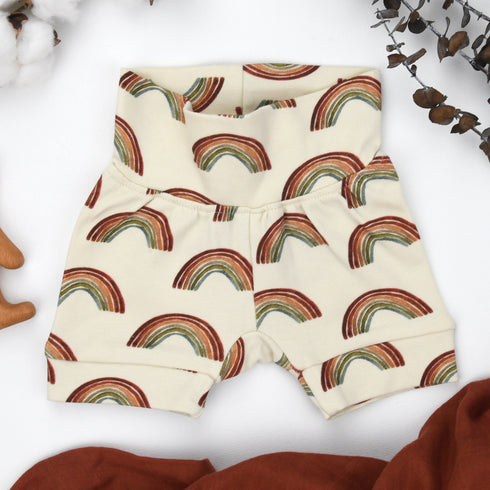 Organic Cotton High Waist Baby Shorts, August Organic Earthy Clothing