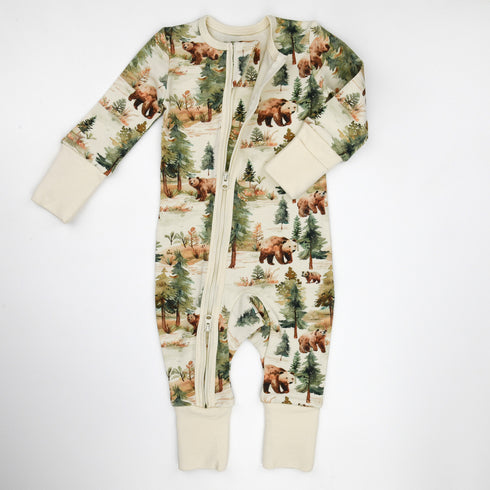 Organic Cotton Baby Pajamas 2-Way Zip Front Zipper Sleeper, Bodhi Organic Earthy Clothing