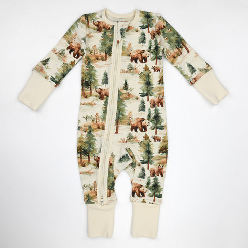 Organic Cotton Baby Pajamas 2-Way Zip Front Zipper Sleeper, Bodhi Organic Earthy Clothing